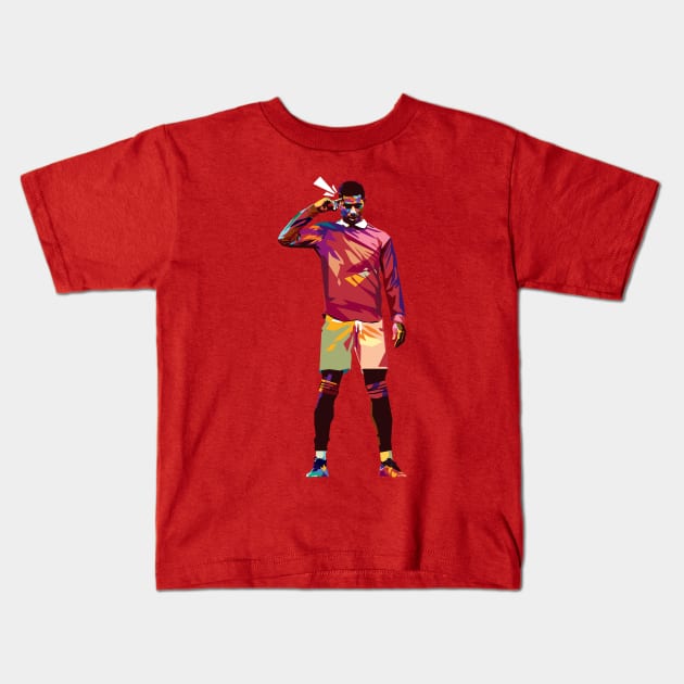 Marcus Rashford red Kids T-Shirt by RJWLTG